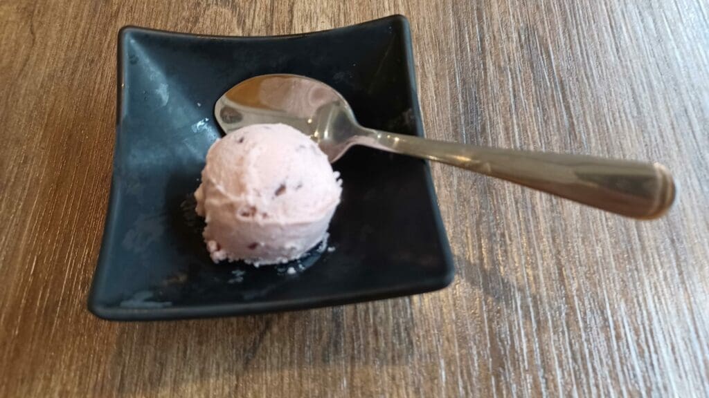 Complimentary ice cream at Menya Itto