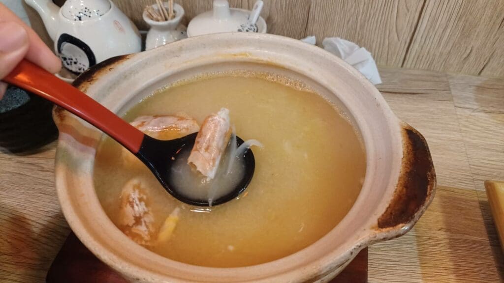 Shunya Gyohei miso soup with shrimp heads